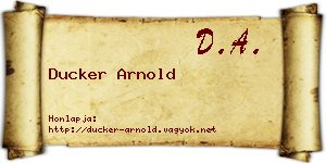 Ducker Arnold névjegykártya